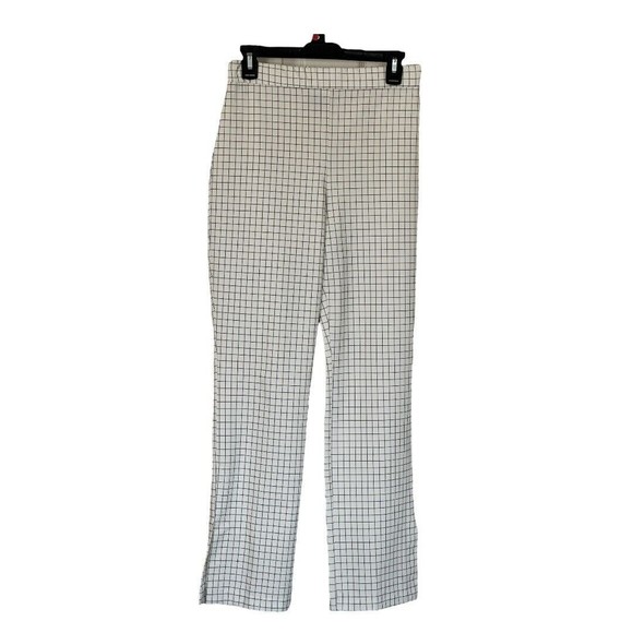 Massimo Fabbro Italy Women’s White Black Check Cropped Pull On Pants Size 2 - Picture 1 of 10